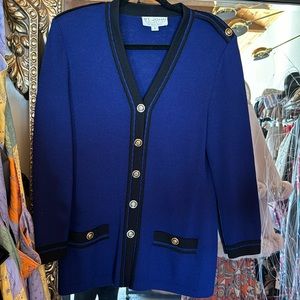 St. John Knit Cardigan In Royal Blue